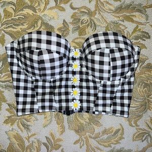 Betsey Johnson Picnik Artist Bustier Bikini Top